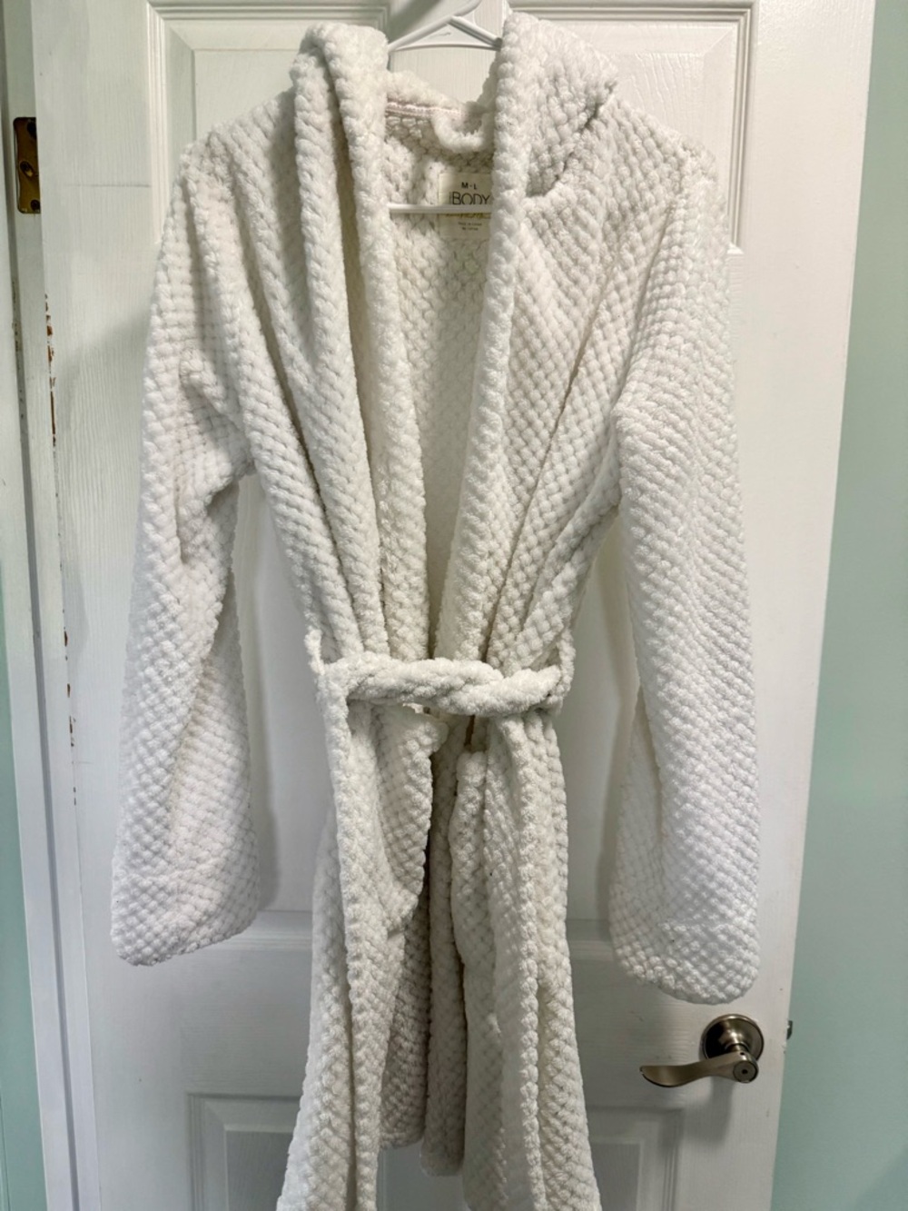 Cotton On Body White Hooded Waffle Bathrobe